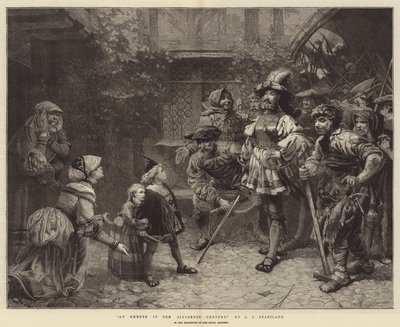 Een Emeute in de Zestiende Eeuw, in de Tentoonstelling van de Koninklijke Academie door Charles J. Staniland